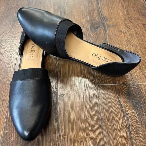 ME TOO black leather loafers SZ 8 - Picture 1 of 5